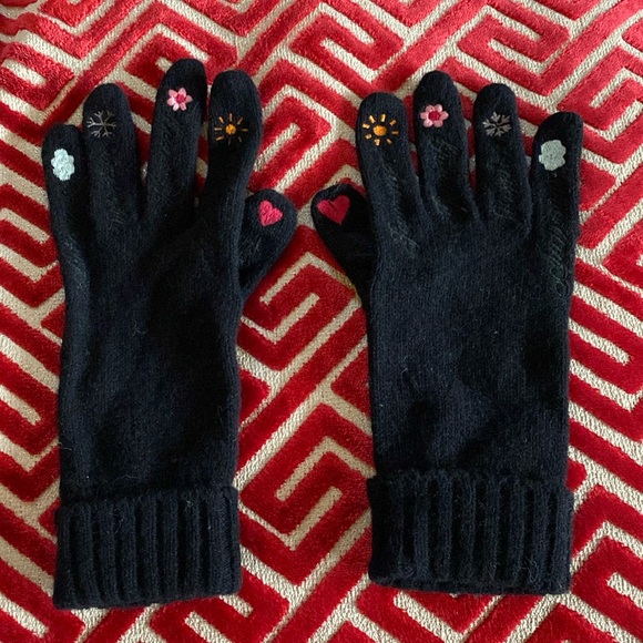 Moschino Lambswool Angora Stretch Embroidered Gloves Never Used Made in Italy - Picture 3 of 16